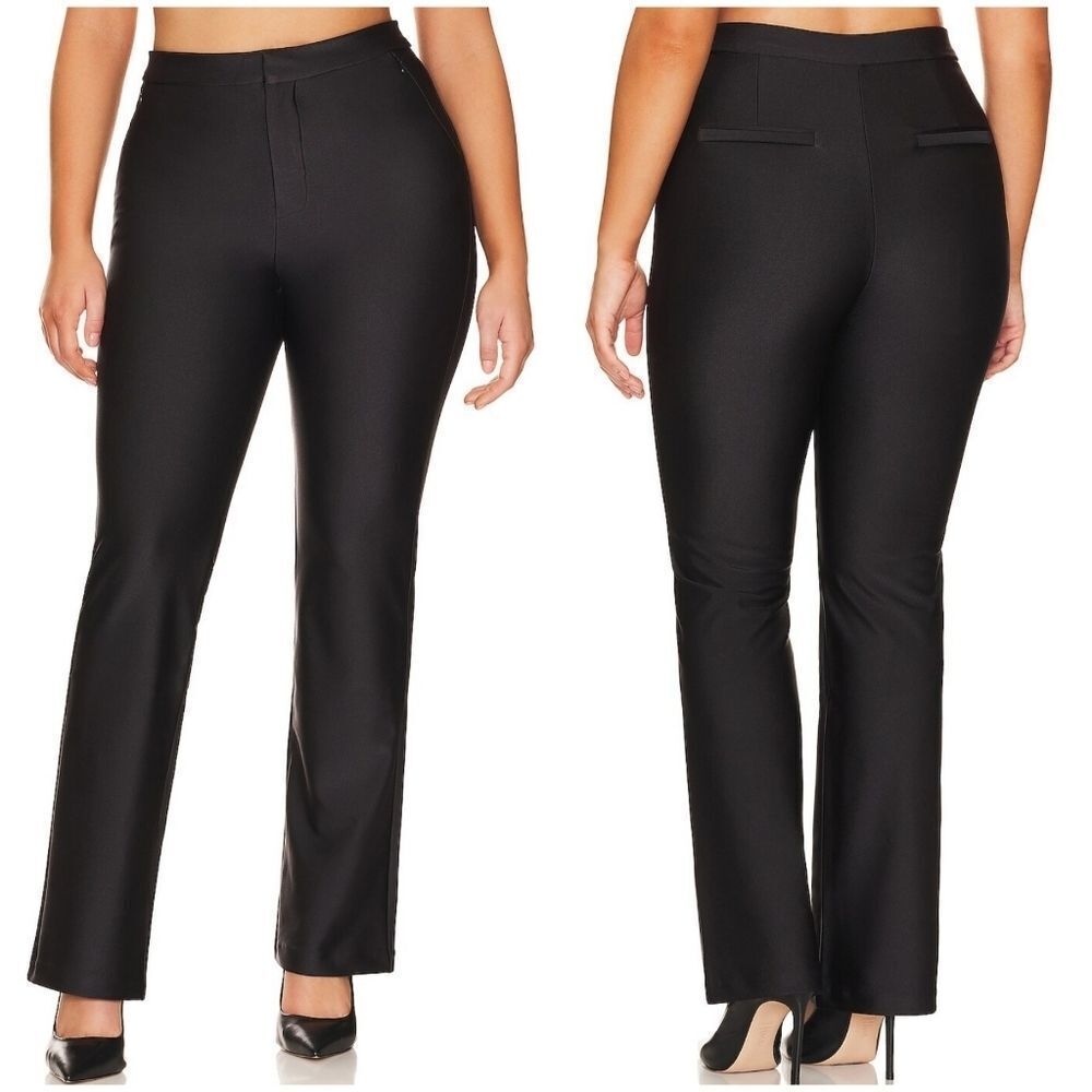 GOOD AMERICAN Boss Disco Flare Leg Trousers Pants Black Size 15